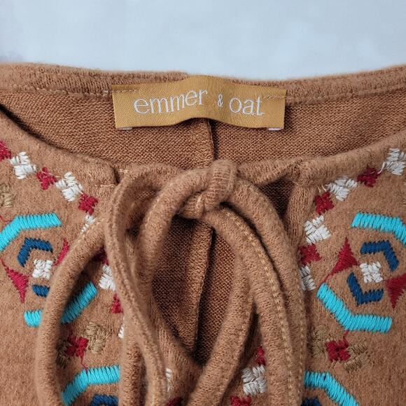 Emmer & Oat Southwestern Boho Faux Suede Poncho size M/L - Picture 7 of 13